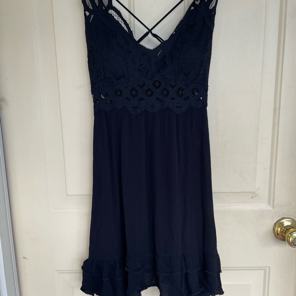 Rue 21 dress Black Lace spaghetti strap Fairy Grunge Goth Whimsigoth Junior M

I